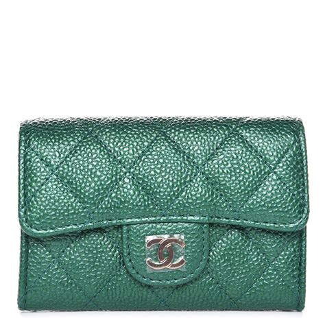 chanel green card holder